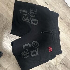 Men's Black Graphic Athletic Shorts